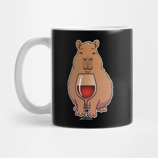 Capybara with a glass of wine Mug